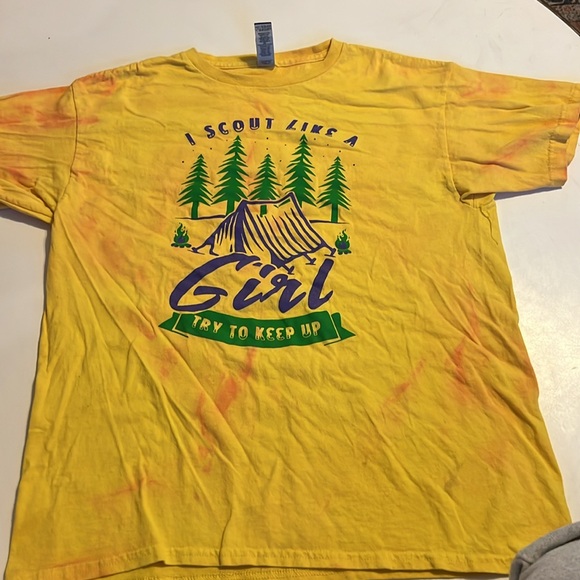 Girl Scout custom shirt youth XL Gildan scouts tie dye - Picture 3 of 5